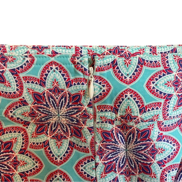 Talbots Teal and Red Floral Skirt - Picture 3 of 8